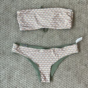 Eidon printed bandeau bikini